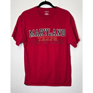 Jansport Mens T Shirt Large Red Maryland Terps Short Sleeve Crewneck Tee College